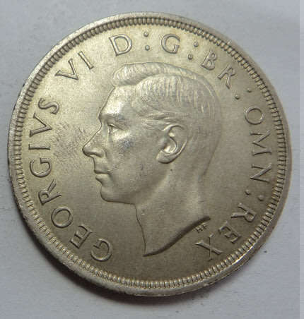 World SILVER CROWN-size Coins: Great Britain (King George VI) Crown of 1937