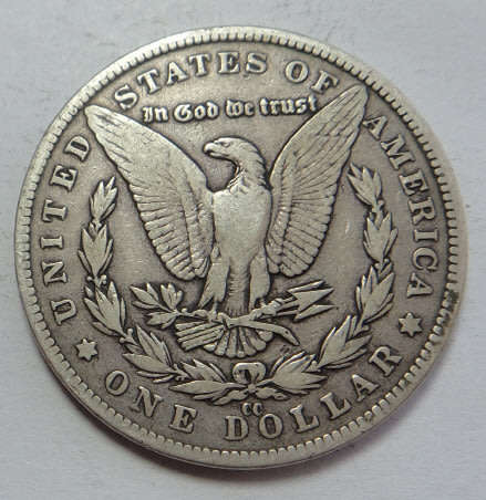 World SILVER CROWN-size Coins: USA Morgan Dollar of 1882 (Carson City)