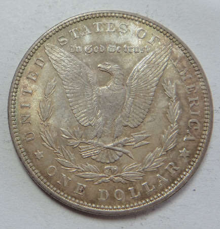 World SILVER CROWN-size Coins: USA Morgan Dollar of 1887 (Philadelphia)