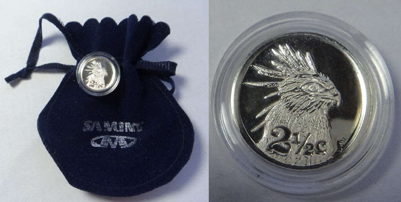 Republic of South Africa: Proof Silver Tickey of 2006 (Secretary Bird)
