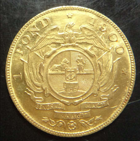 Paul Kruger ZAR: GOLD Pond dated 1900 (Re-struck)