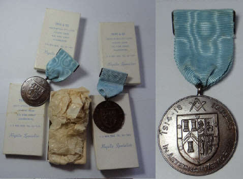 Collection of SIX First & Second World War "In Aeternam Memoriam" Freemason Medals