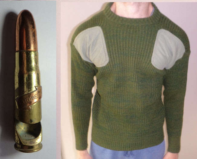 Rhodesian Army Jersey made by Cardigan House (Medium Size) & Rhodesian Trench Art Piece