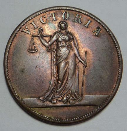 Melbourne (Australia) Penny Token: George Petty of Smithfield & Co, Butchers 1855