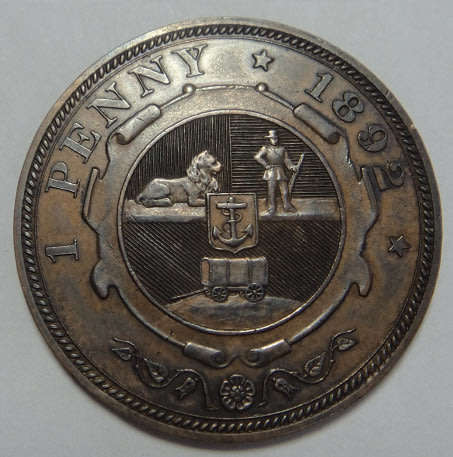 Paul Kruger ZAR: Penny of 1892 (High Grade)