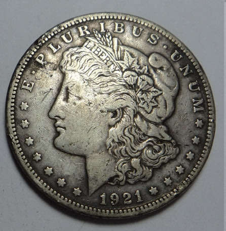 United States of America: Silver Morgan Dollar of 1921 (San Francisco)