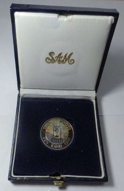 Republic of South Africa: Silver Proof R1 of 1988 (The Huguenots)