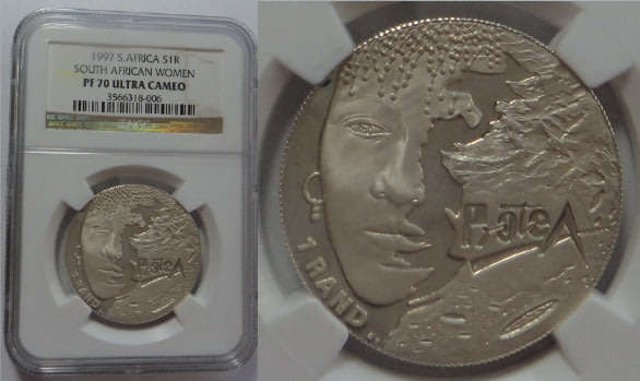 Republic of South Africa: Silver R1 of 1997 (Women) NGC PF 70 Ultra Cameo
