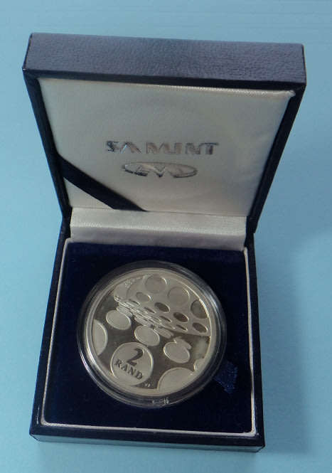 Republic of South Africa: Boxed Proof Silver R2 Crown of 1992 (Coinage)