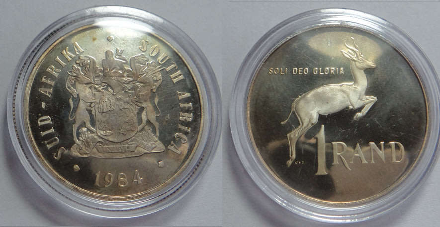 Republic of South Africa: Proof Silver R1 of 1984