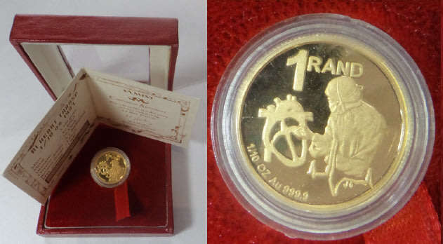 Republic of South Africa: 1/10th OZ GOLD Proof R1 of 1997 (Heart Transplant)
