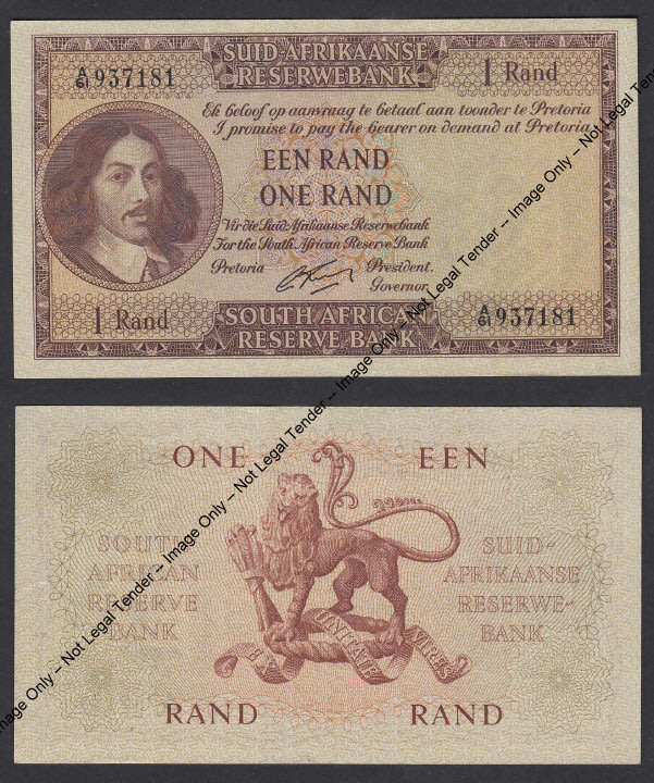 Republic of South Africa: G. Rissik, A61 One Rand of 1962