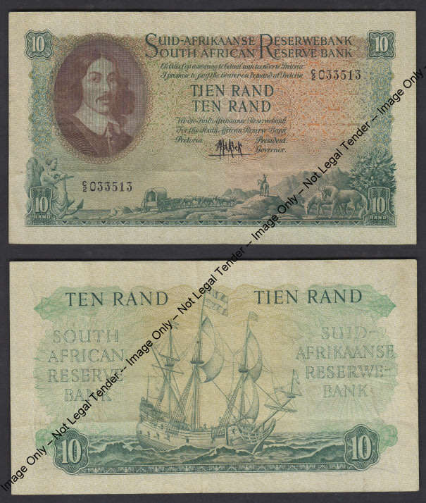 Republic of South Africa: MH de Kock C2 Ten Rand of 1961