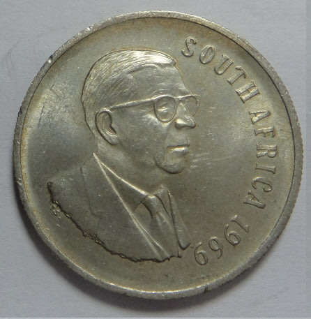 Republic of South Africa: Silver Rand of 1969 (English) 10 coins available