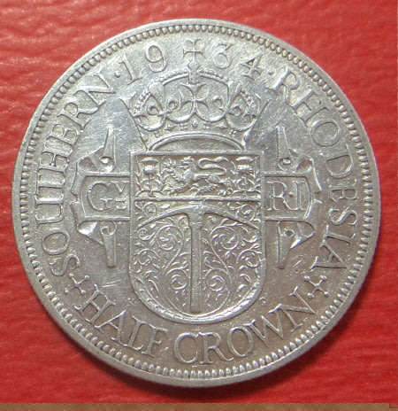 Southern Rhodesia: King George V, Sterling Silver Half-Crown of 1934