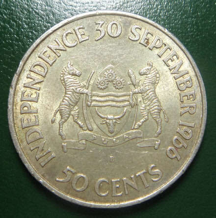 Botswana: Independence / Seretse Khama, Silver 50c of 1966 (3 available)
