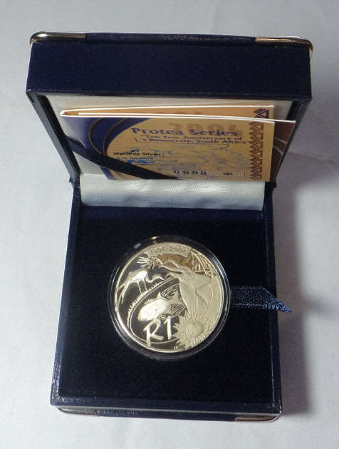 Republic of South Africa: Silver Proof R1 of 2004 (Democracy Anniversary)