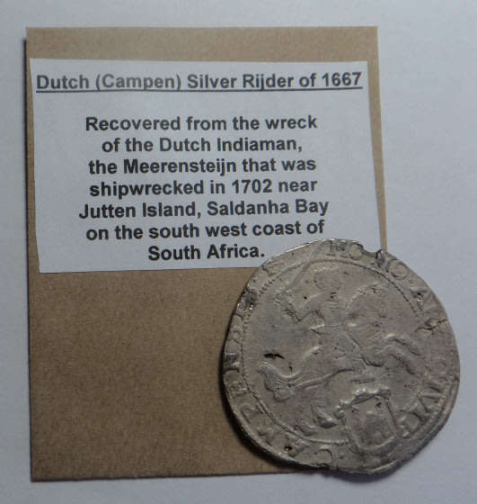 Meerensteijn Shipwreck (April 1702): Dutch (Campen) Silver Rijder of 1667
