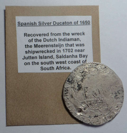 Meerensteijn Shipwreck (April 1702): Spanish Silver Ducaton of 1650