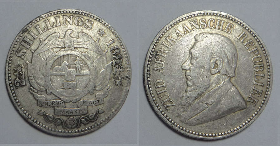 Paul Kruger ZAR, Half Crown of 1893 (ex-mounted)