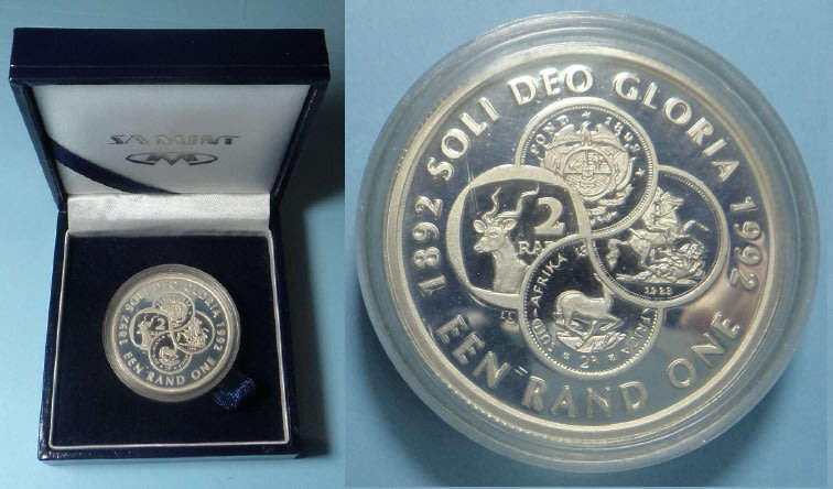 Rep. of South Africa: Boxed Silver Proof R1 of 1992 (Coinage)