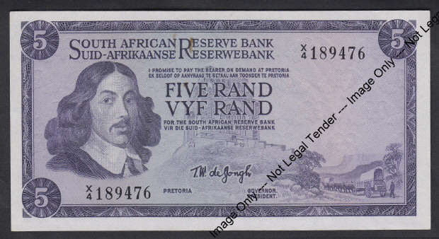 Republic of South Africa: Replacement R5 of 1967 (X4)
