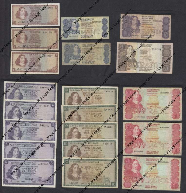 Republic of South Africa: Collection of Jan van Riebeeck Banknotes