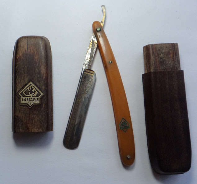 Vintage SOLINGEN Puma Gold 77 4/8 Straight Razor (Two Available)