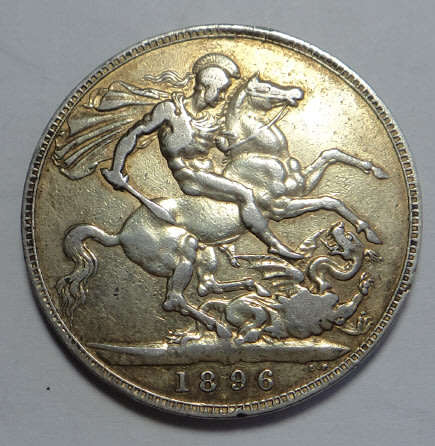 Great Britain: Silver 5-Shillings (Crown) of Queen Victoria of 1896