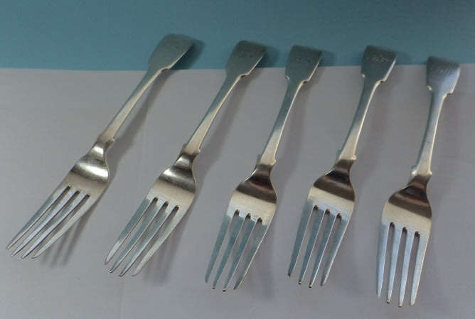 CAPE SILVER Table Forks by Johannes Combrink circa 1830 (Bid per Fork)