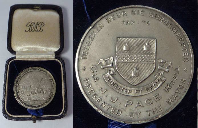 Voortrekker Centenary 1938, Mayor of Johannesburg Sterling Silver Medal