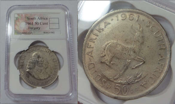 Republic of SA: 50 Cent  of 1961: Sangs certified Forgery