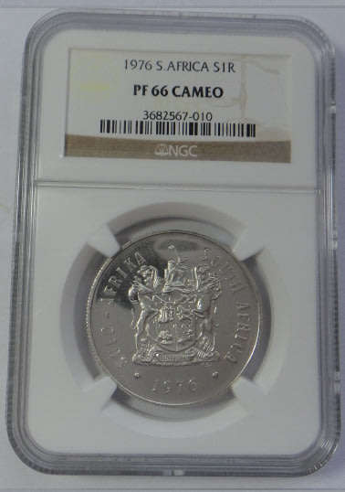 RSA Silver Proof R1 of 1976 NGC Graded PF 66 Cameo