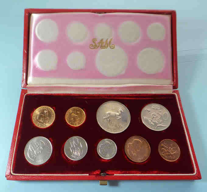 Republic of South Africa: Long Proof Set (with Gold R1 & R2) of 1966