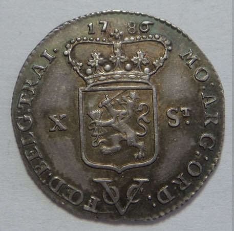 Netherlands, Utrecht (VOC issue) Silver 10 Stuivers 1786 (High Grade)