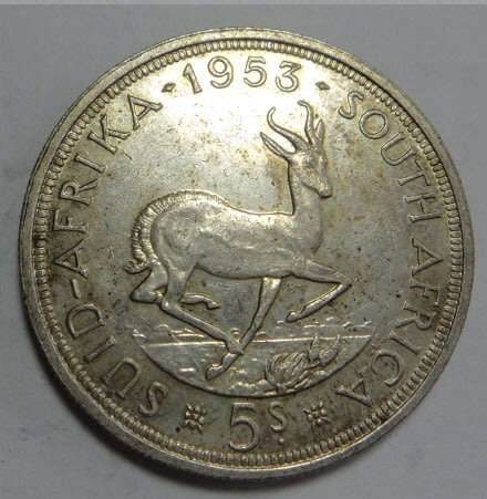 Union of South Africa: Silver Crown (5/-) of 1953
