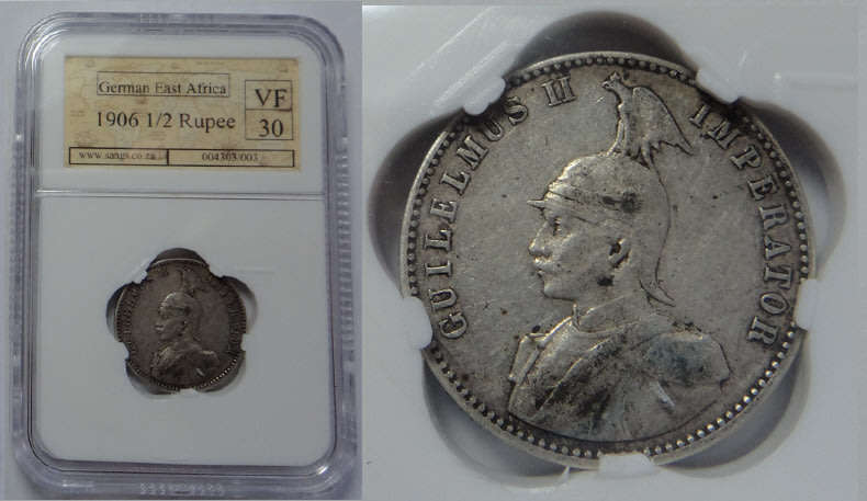 German East Africa: Half Rupie 1906 (J), Sangs VF 30 (Scarce / High Catalogue Value)
