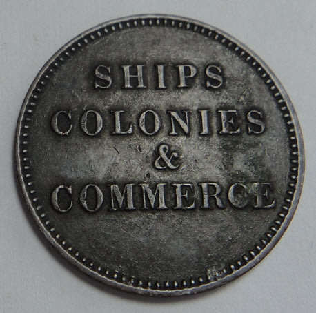 Canada: Ships Colonies & Commerce Half Penny Token 1830-1835