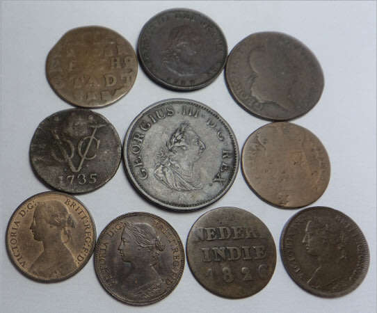 Great Britain & The Netherlands: Collection of 10 Copper Coins from the 1700s & 1800s