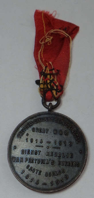 First World War Pretoria Citizen's Service Medal 1919