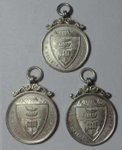 3 Silver Medals, South African Schools (SACS) to T Timoney 1930