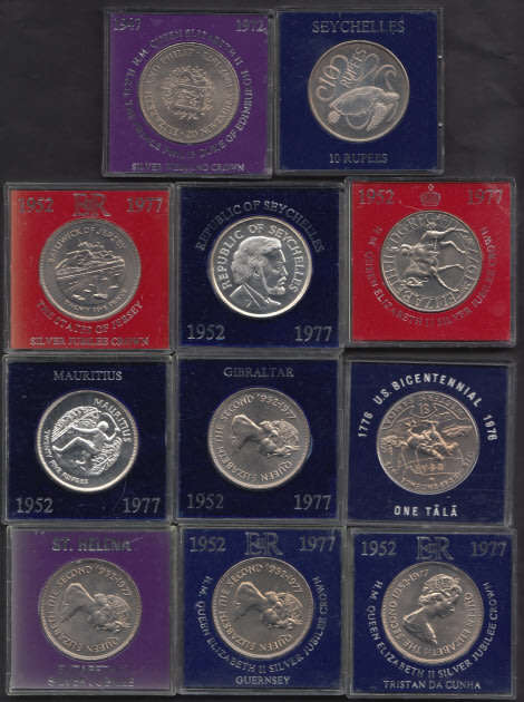 British Commonwealth: Eleven Encapsulated Cupro-Nickel Crown-size Coins