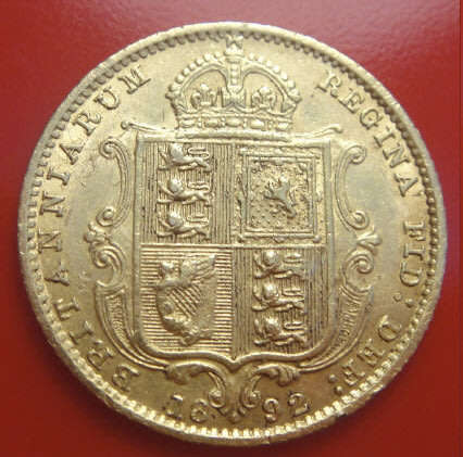 Great Britain: Victorian GOLD Half Sovereign of 1892