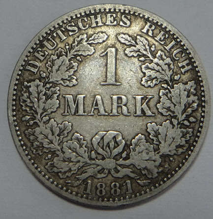 Germany, Keiser Wilhelm I, Silver 1 Mark, 1881 A
