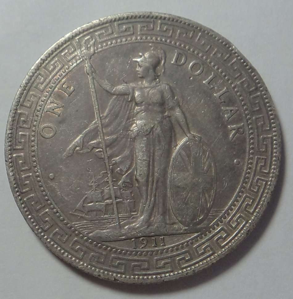 Great Britain: Silver Trade Dollar (Bombay Mintmark) of 1911