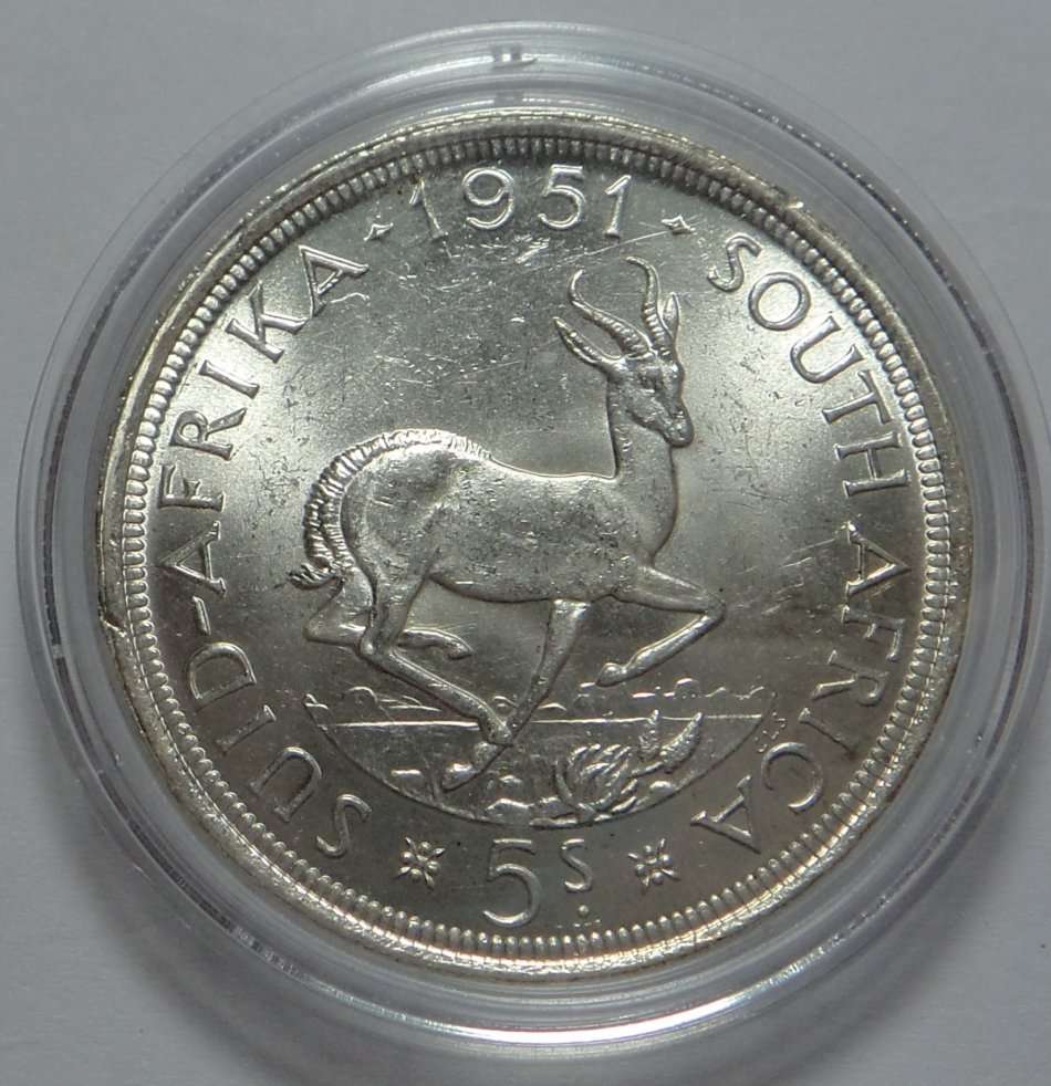 Union of South Africa: Silver Crown (5/-) of 1951 (High Grade)