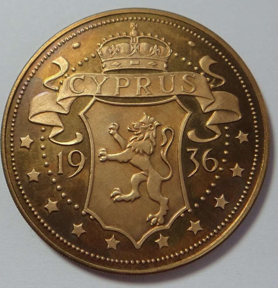 Cyprus: Proof-like Fantasy Crown of King Edward VIII of 1936