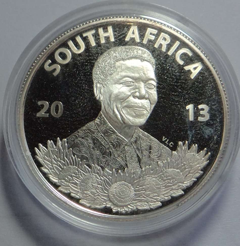 Republic of South Africa:  Silver Proof R1,  Mandela, Mqhekezweni 2013