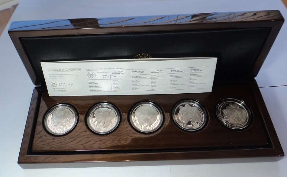 Republic of South Africa: Big Five Series 1 Oz Fine-Silver Proof Collection: Scarce Limited Edition