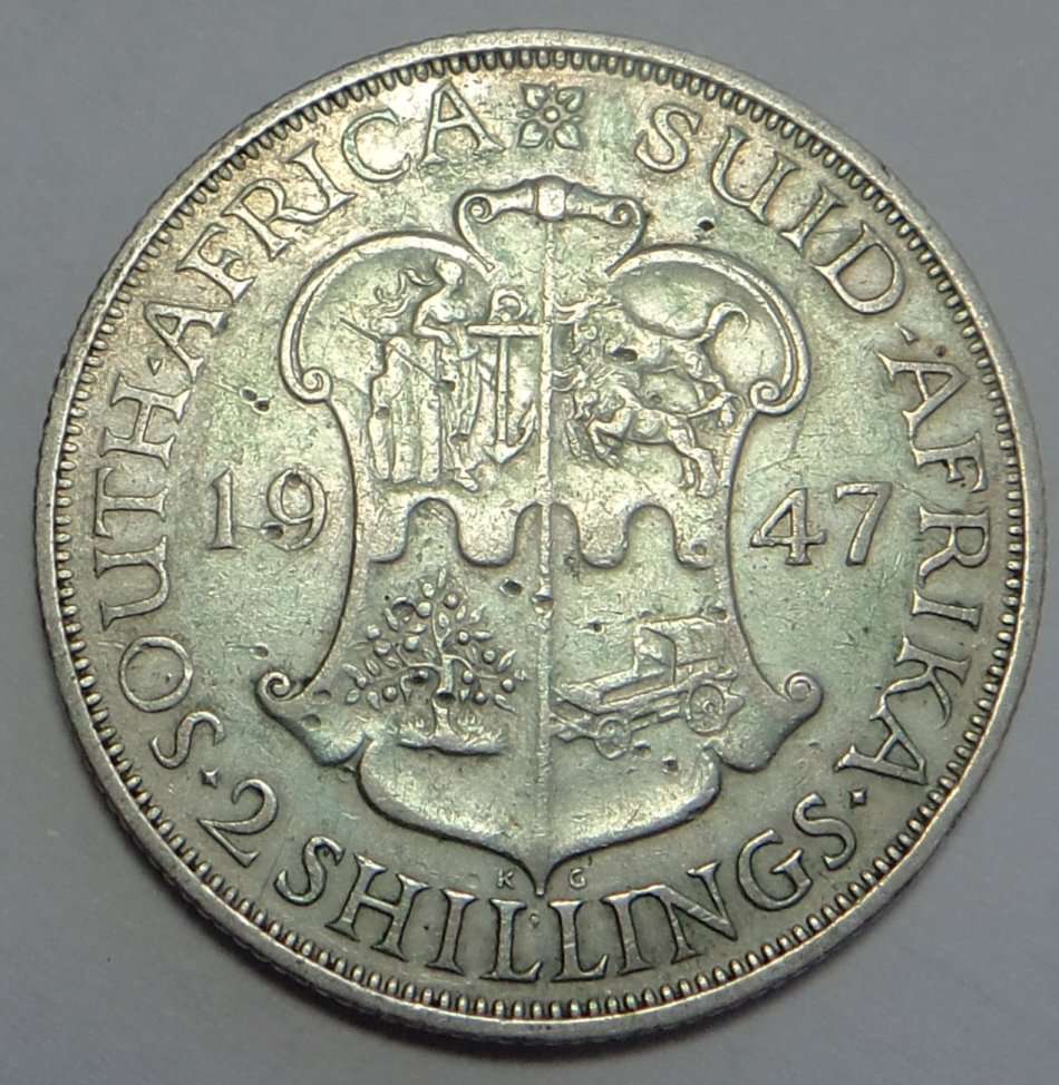Union of South Africa: Two Shillings (2/-) of 1947 (Scarce)